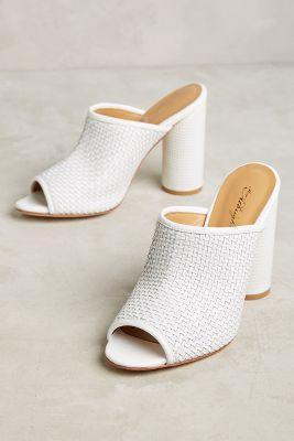 Miss Albright Koko Woven Mules White