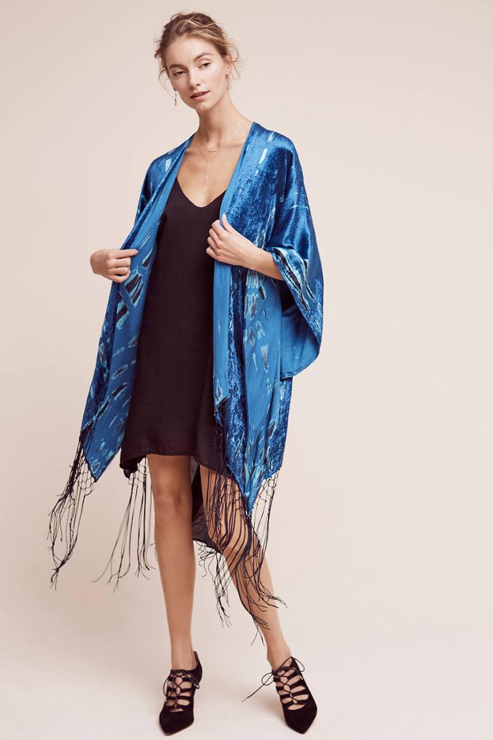 Anthropologie Aiko Velvet Kimono