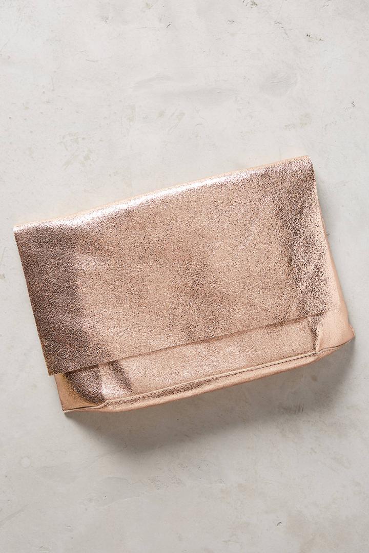 Anthropologie Lustered Foldover Clutch