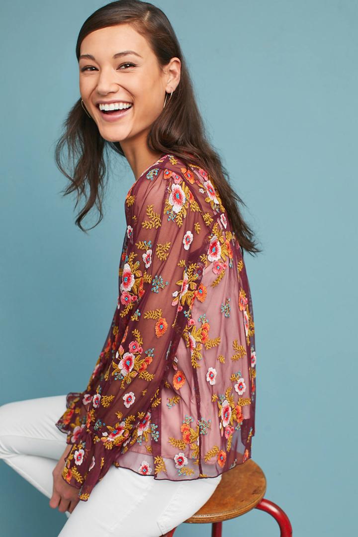 Anthropologie Ruffled Giralda Blouse