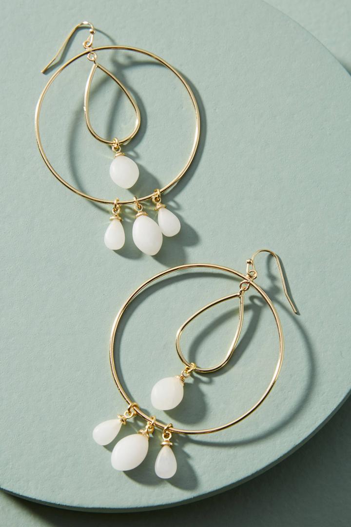 Anthropologie Tumbled Stone Double Hoop Earrings