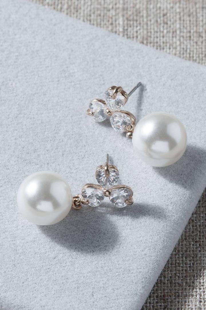 Shashi Twain Pearl Drop Earrings