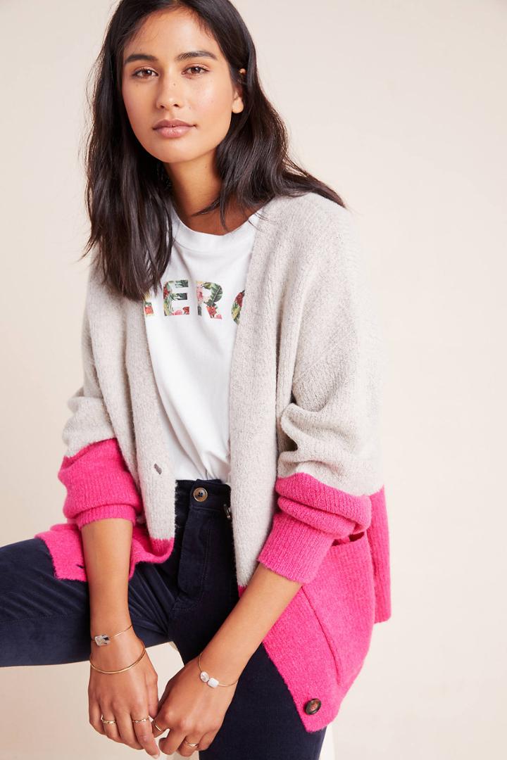 Anthropologie Colorblocked Cardigan