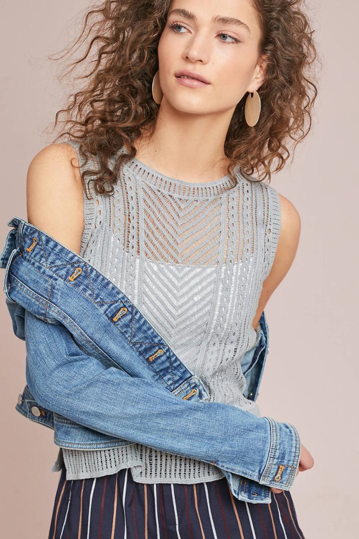 Blue Tassel Julia Crocheted Tank