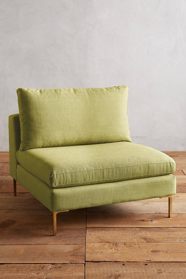 Anthropologie Basketweave Linen Edlyn Chair
