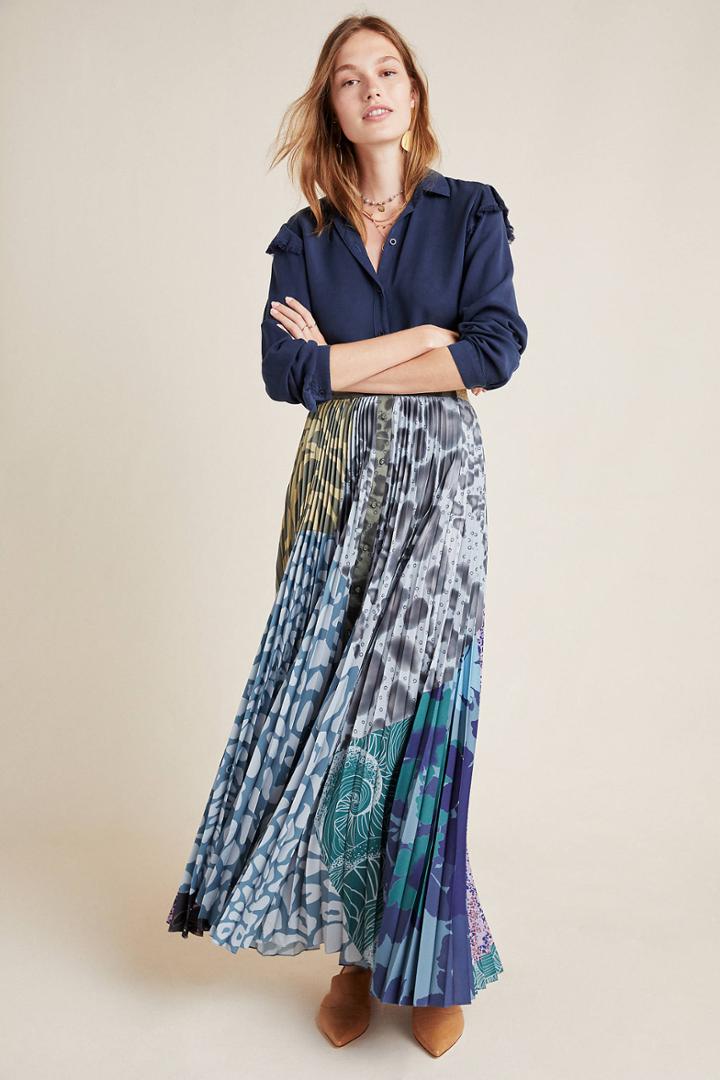 Geisha Designs Neruda Pleated Maxi Skirt