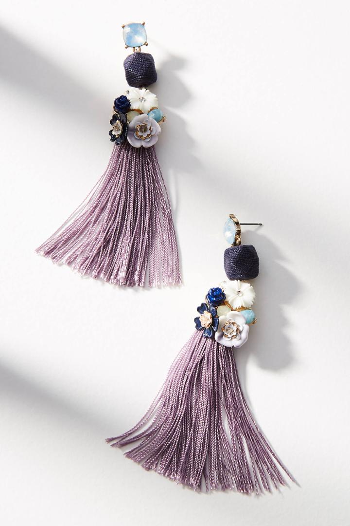 Anthropologie Bouquet Tassel Drop Earrings