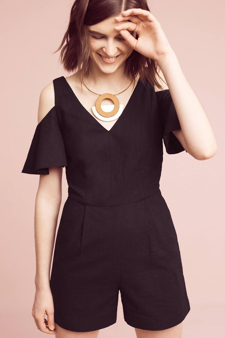 Elevenses Open-shoulder Ruffle Romper