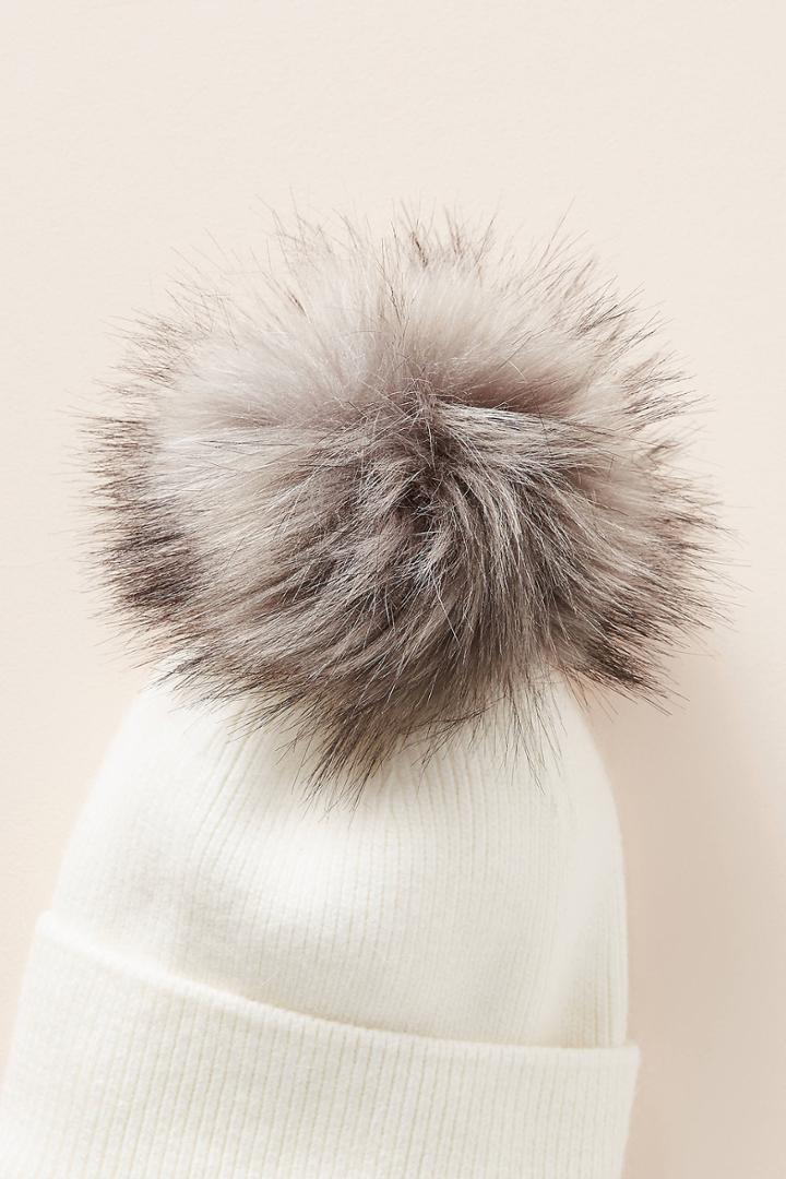 Anthropologie Pick-a-pom Fluffy Beanie Topper