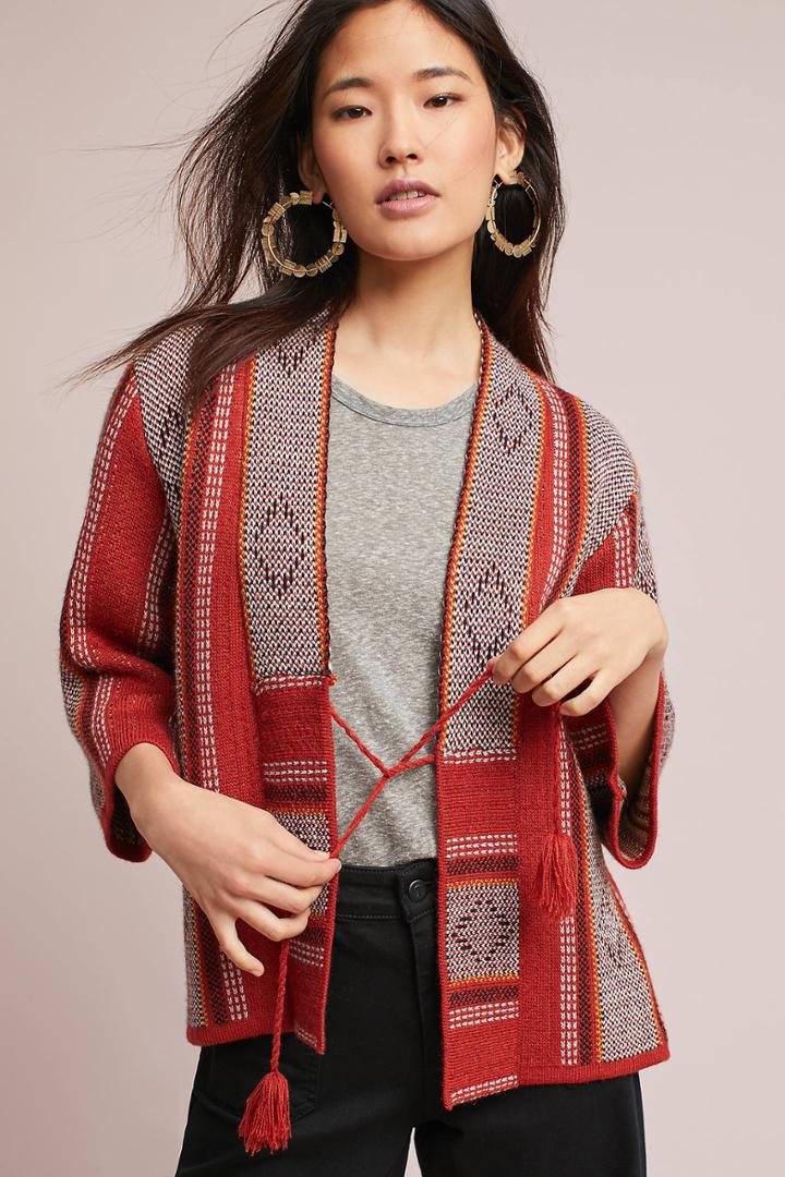 Anthropologie Intarsia Kimono Cardigan