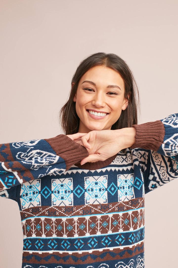 Harlyn Fair Isle Ballon-sleeve Pullover