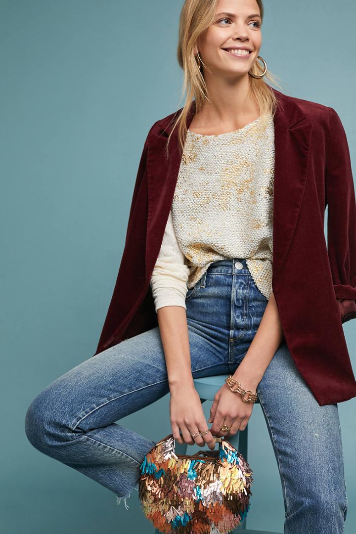 Akemi + Kin Foil-printed Pointelle Top