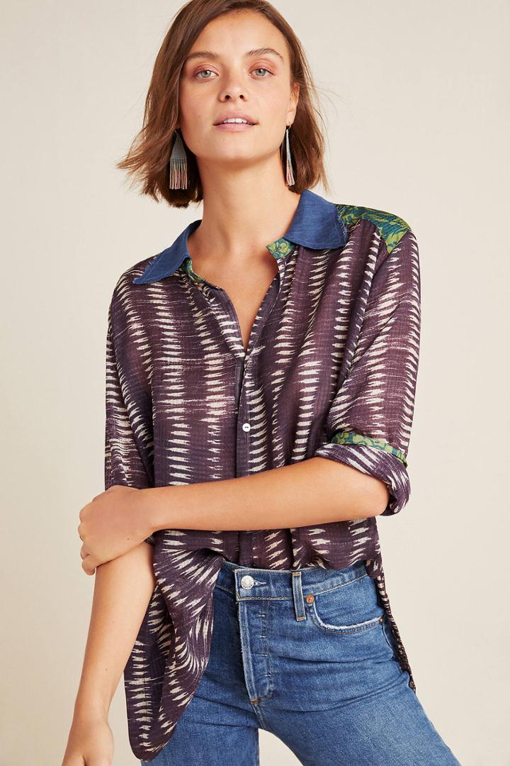 Burning Torch Simone Silk Buttondown
