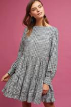 Anthropologie Tiered Gingham Dress