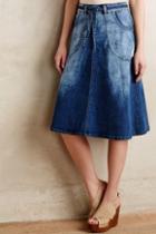 Pilcro Distressed Denim Midi Skirt