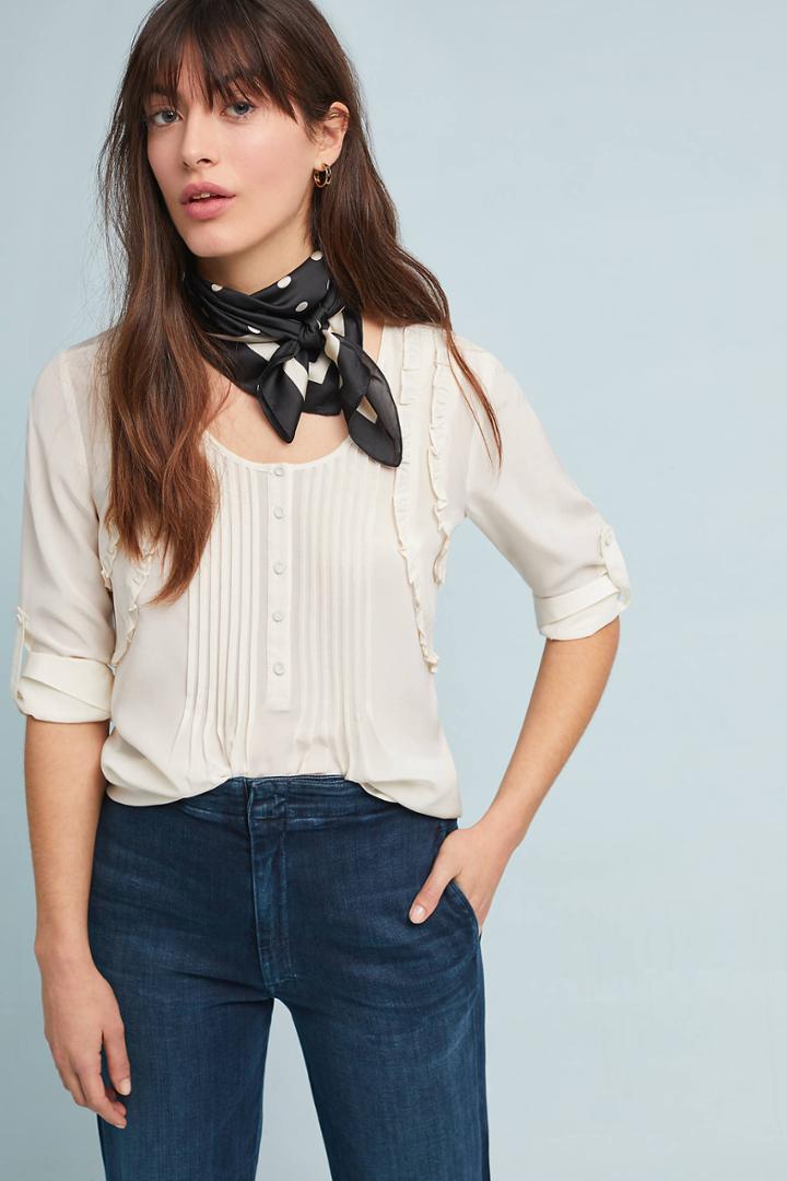 Daniel Rainn Clark Ruffled Henley Top