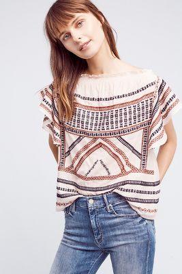 Love Sam Embroidered Gretel Top