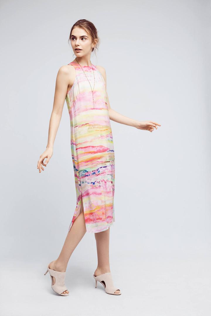 Hd In Paris Painted Silk Column Dress