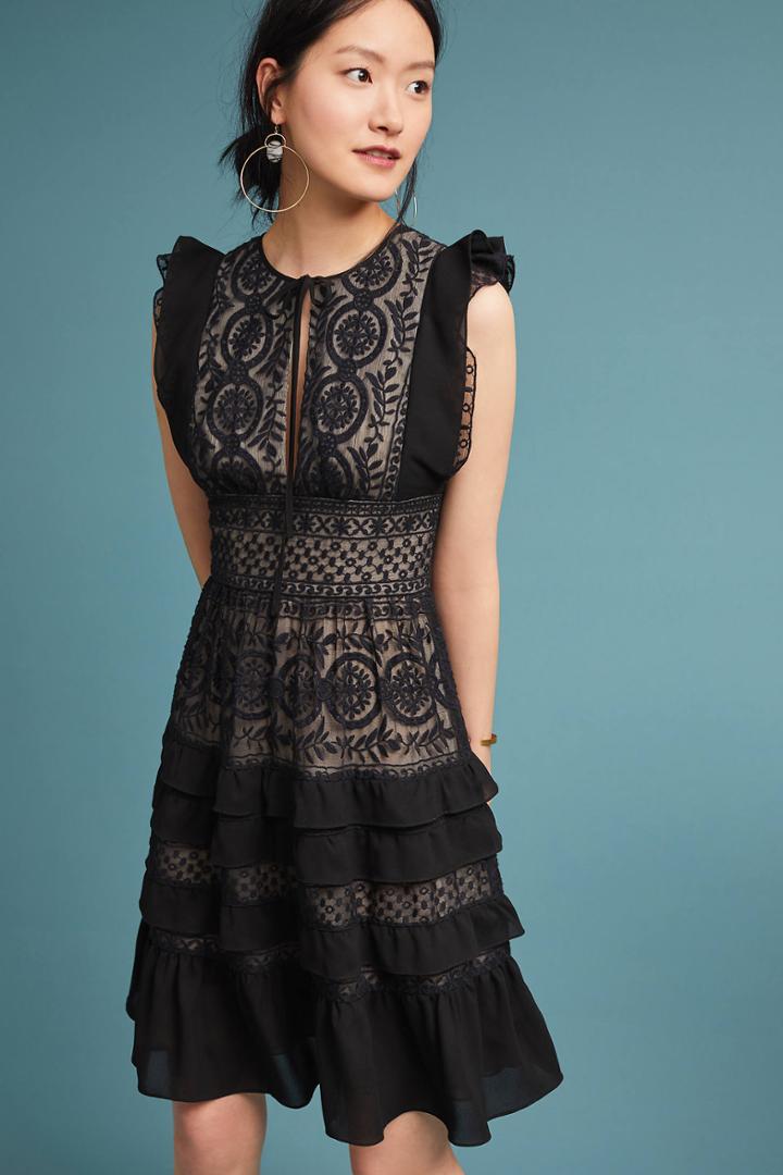Ml Monique Lhuillier Siren Embroidered Dress