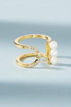 Gold Philosophy Tremble Tri-pearl Wrapped Ring