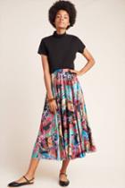 Anthropologie Annie Pleated Midi Skirt