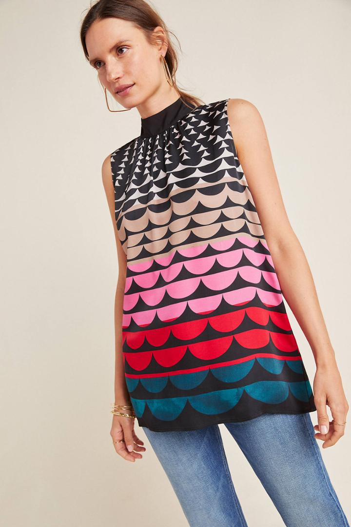 Corey Lynn Calter Abstract Halter Tunic