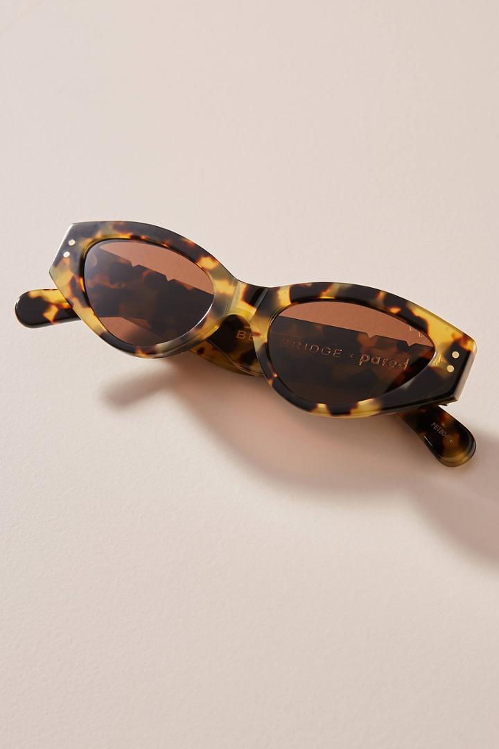 Anthropologie Pared Tortoise Oval Sunglasses