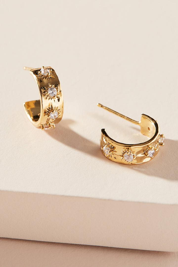 Anthropologie Celestial Hugger Hoop Earrings