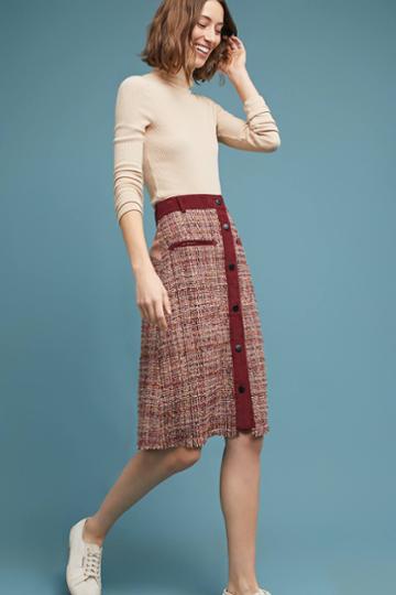 Harlyn Tweed Buttoned Skirt