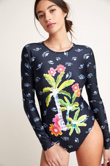Roeqiya For Anthropologie Roeqiya Long-sleeved One-piece Swimsuit