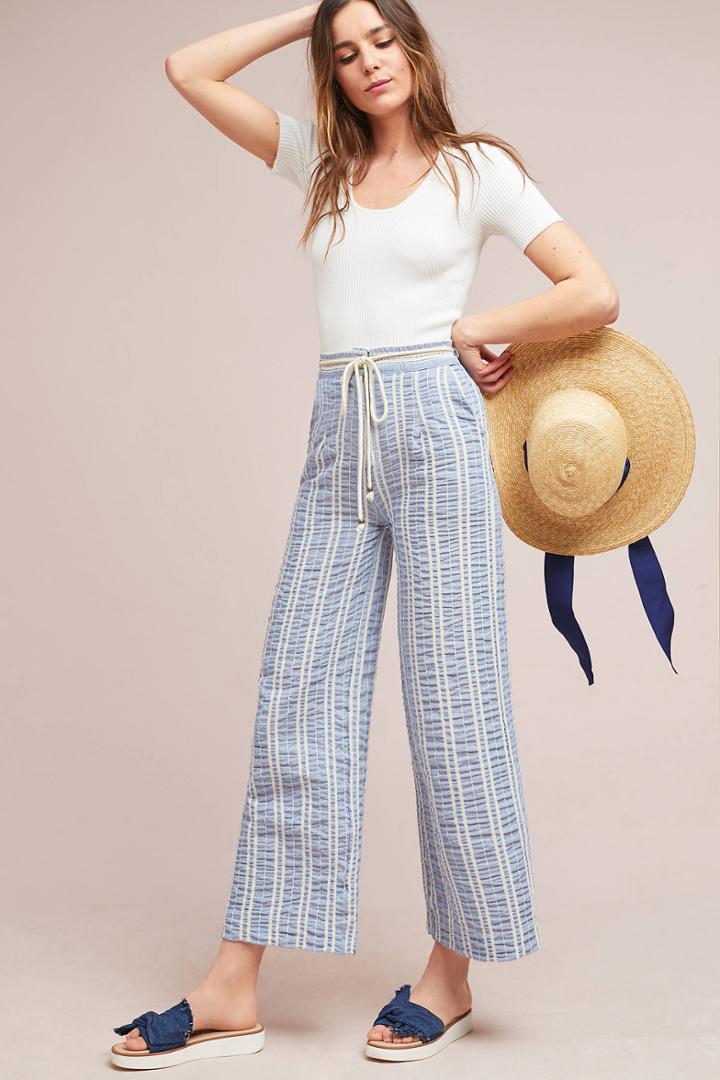 Moon River Watson Striped Wide-legs