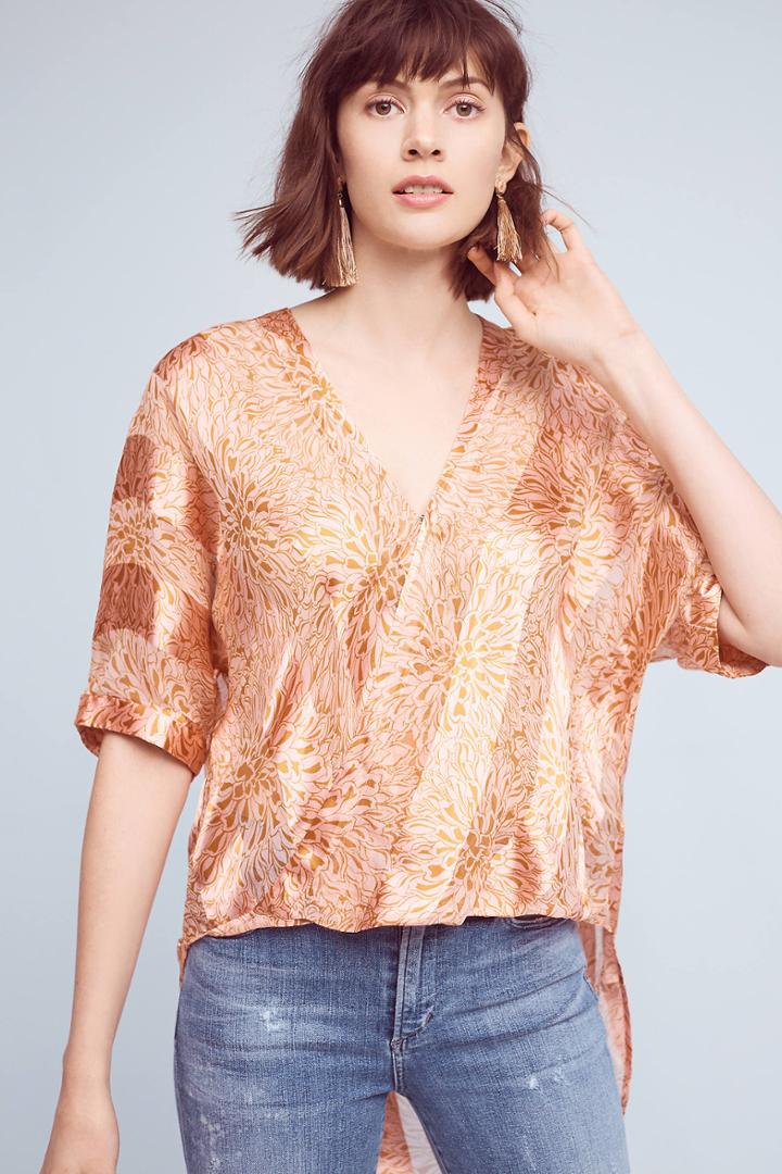 Floreat Satin High-low Blouse