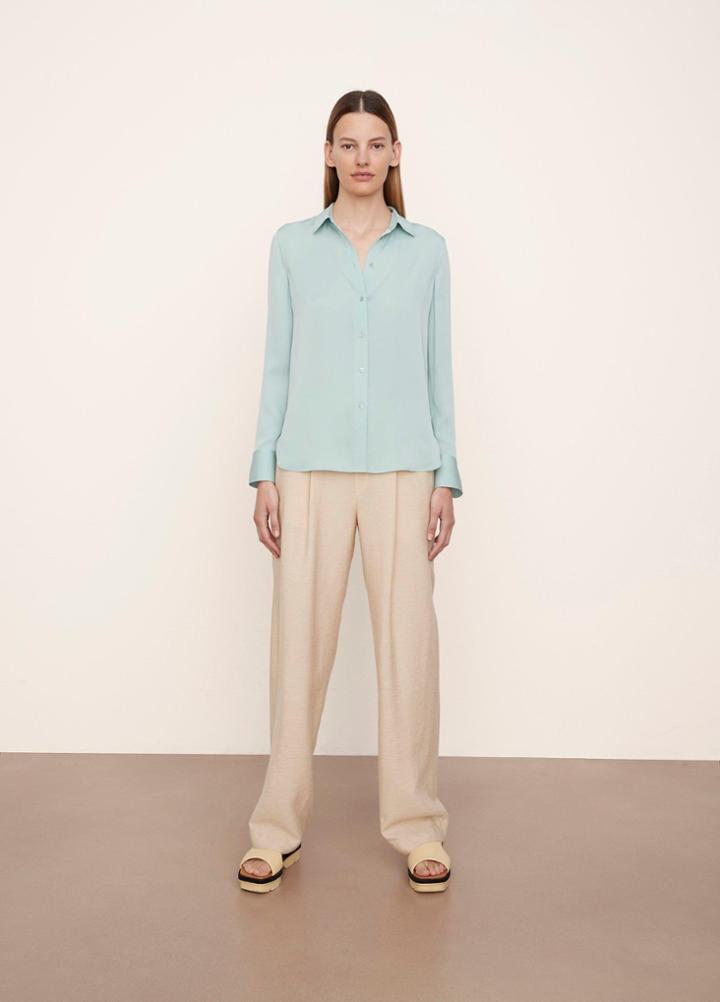 Vince Fitted Long Sleeve Blouse