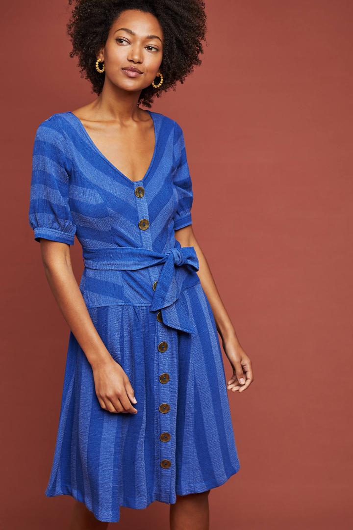Maeve Tonal Striped Buttondown Dress