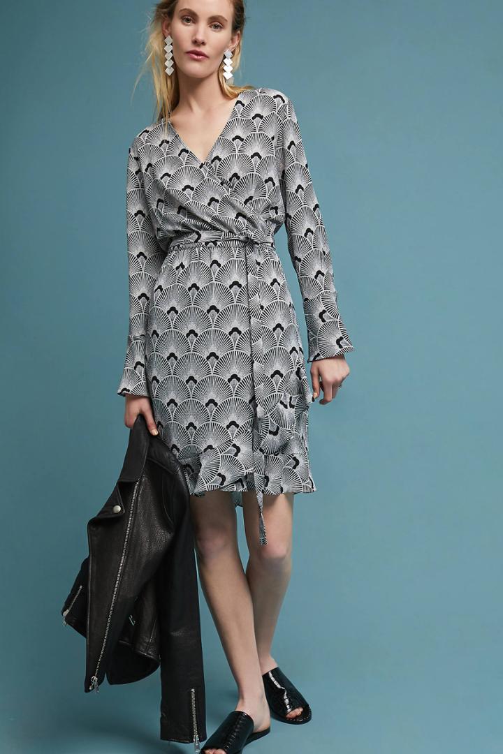 Second Female Fan-printed Wrap Dress