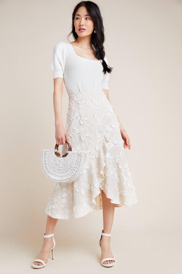 La Vie By Rebecca Taylor Nicola Linen Midi Skirt