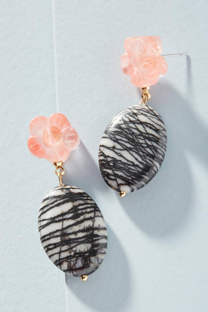 Anthropologie Floral Flourish Drop Earrings