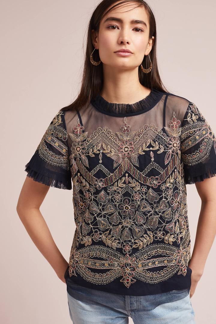 Ranna Gill Ornate Embroidery Top