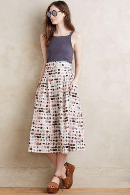 Ottod'ame Watercolor Dot Midi Skirt