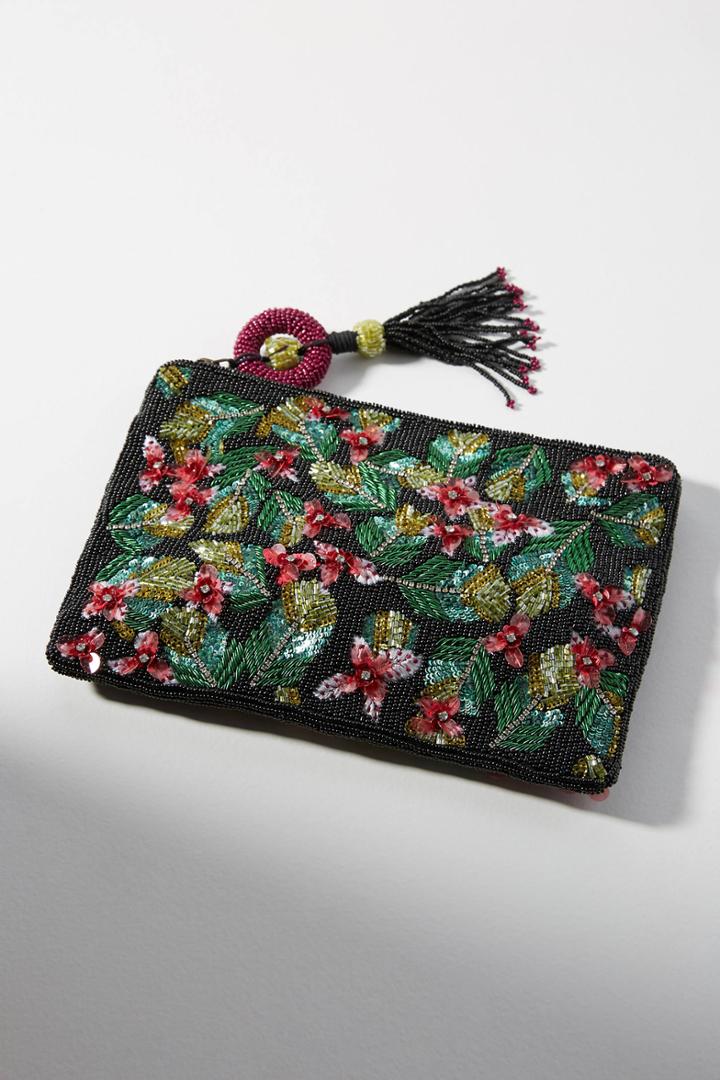 Anthropologie Botanical Embellished Clutch