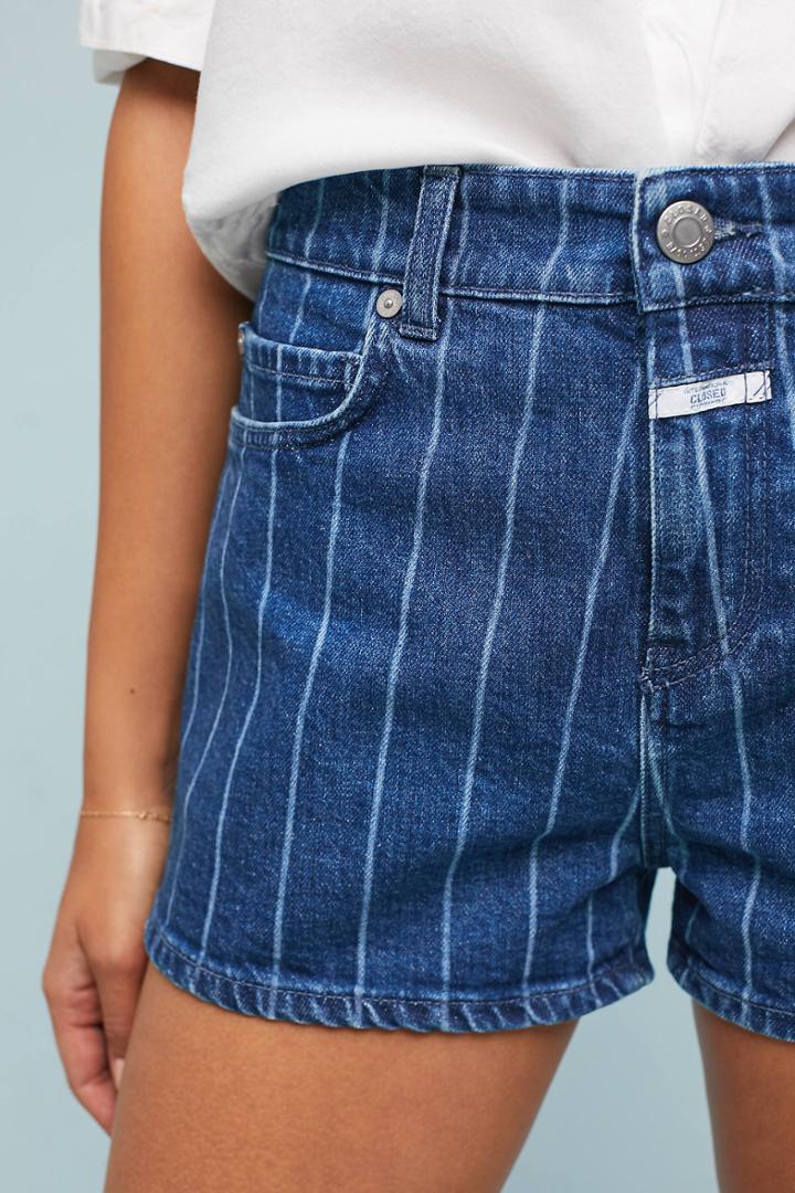 Closed Leni High-rise Striped Denim Shorts