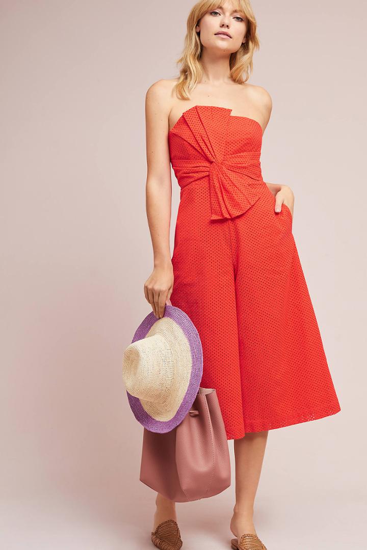 Anthropologie Tie-front Eyelet Jumpsuit