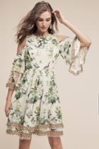 Varun Bahl Petra Ruffled Open-shoulder Dress