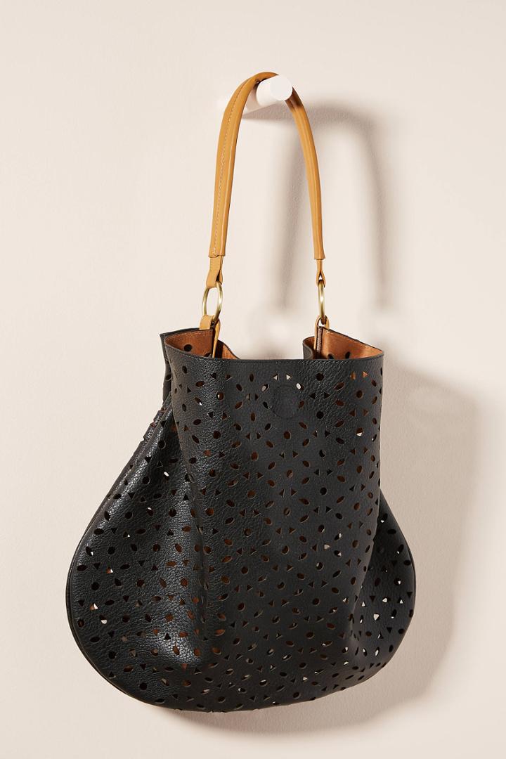 Anthropologie Jayne Perforated Slouchy Tote Bag