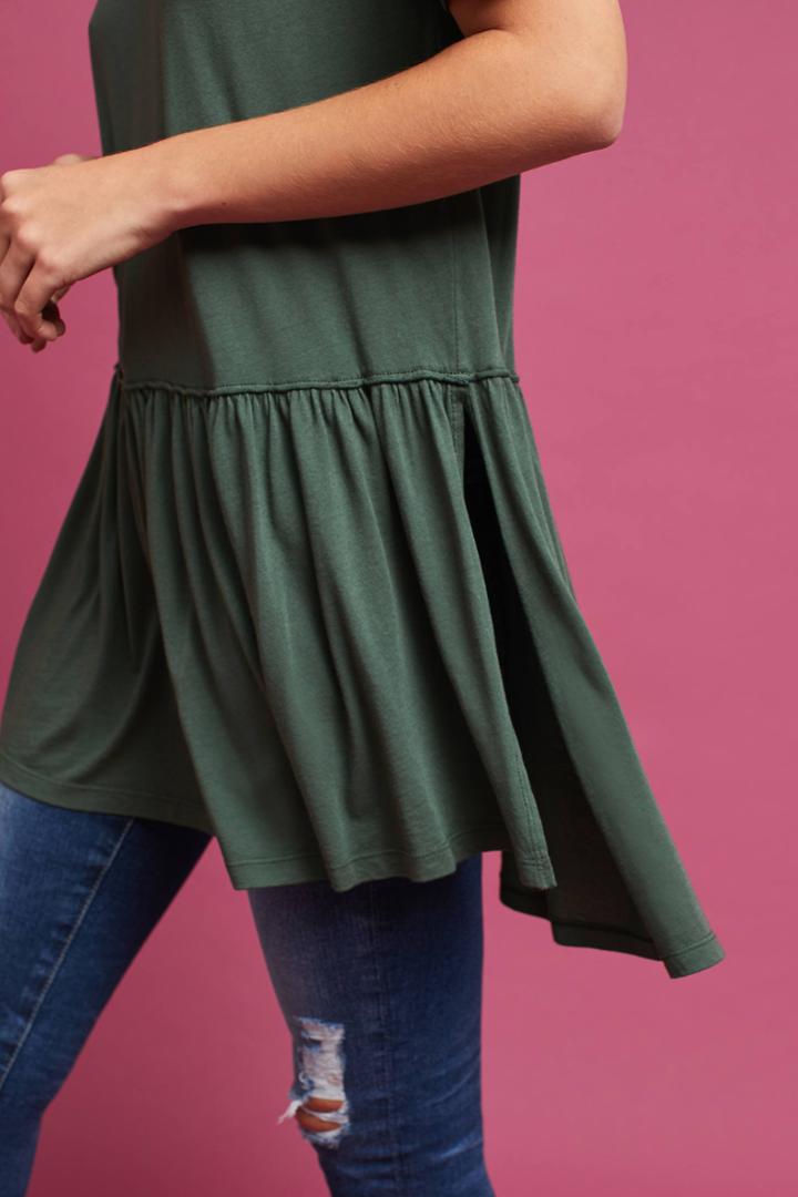 T.la Split-seam Peplum Tunic