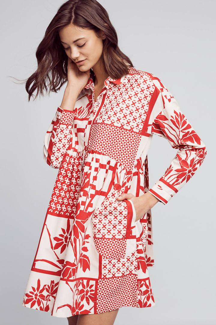 Maeve Printmaker Poplin Shirtdress