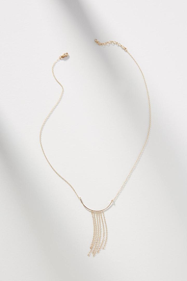 Anthropologie By Boe 14k Gold-filled Tassled Drop Necklace
