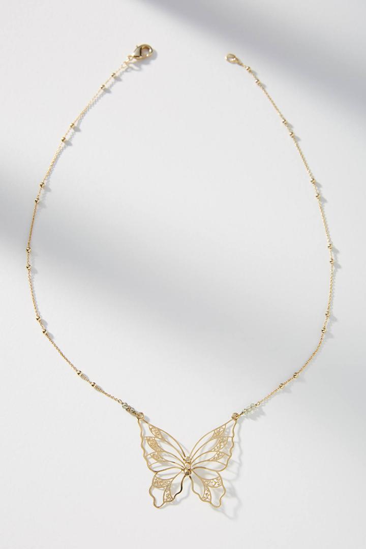 Anthropologie Mirabel Butterfly Necklace