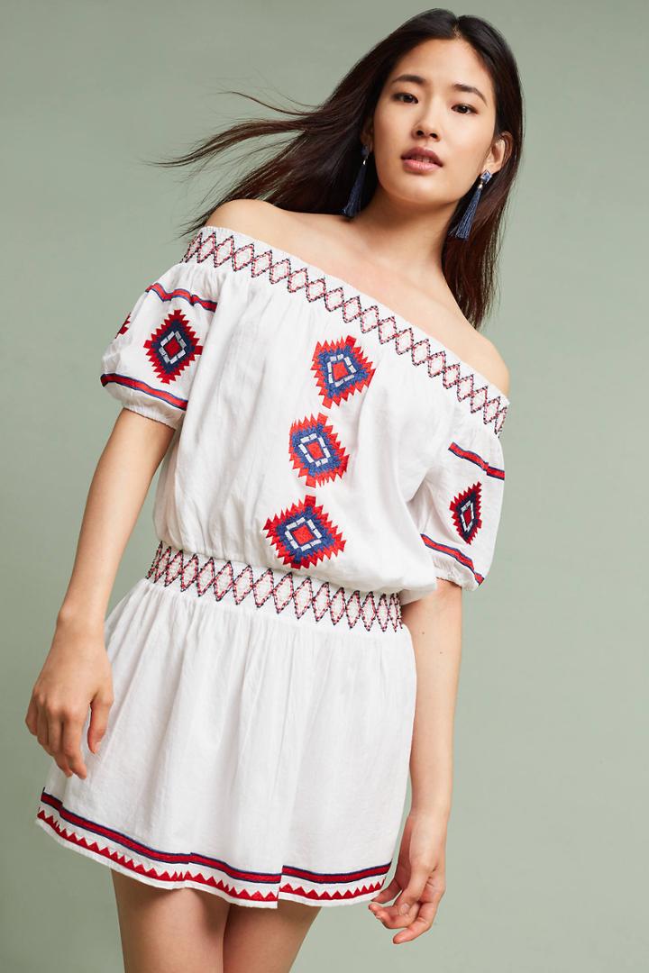 Tularosa Sanremo Off-the-shoulder Embroidered Dress