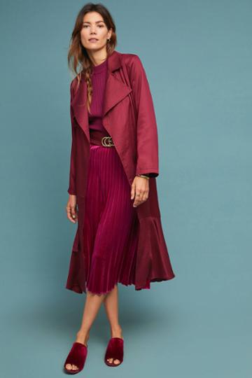 French Mauve Cabernet Trench Coat
